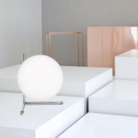 Flos IC T2 Table Lamp E27 in Opal Glass and Chrome By Michael