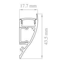 Lampo Kit Profilo Veletta Da Parete In Alluminio Bianco 2 Metri
