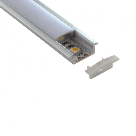 Lampo Aluminum Recessed Profile Kit 2 Meters For Strip Led