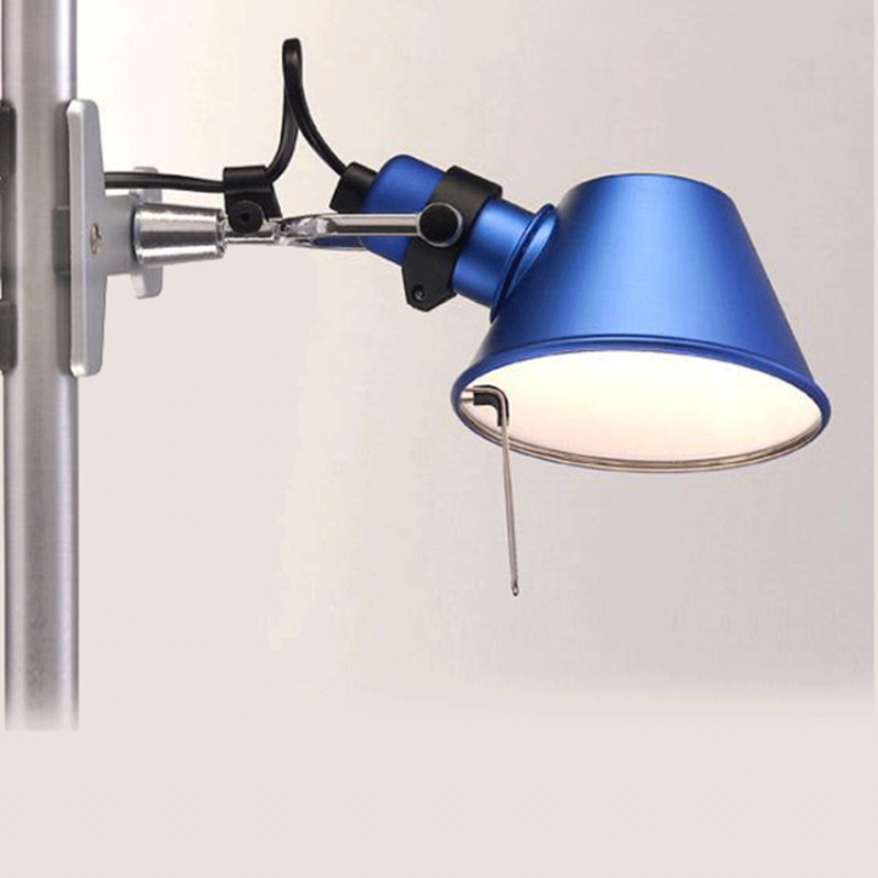 Artemide Tolomeo Micro Pinza Blue Table Wall Lamp Design De