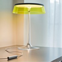 Flos Bon Jour LED Table Lamp Dimmable Top Matt Chrome And