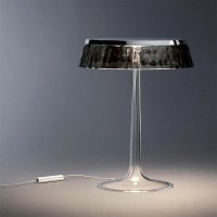 Flos Bon Jour LED Table Lamp Dimmable Top Matt Chrome And Fumée