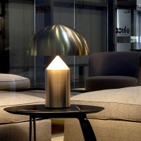 Oluce Atollo 239 Lampada da Tavolo 2x75W E27 Dimmer Oro