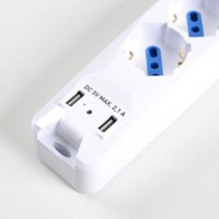 FAI Table Multiple With Switch 5 Universal Plug Sockets 10/16A