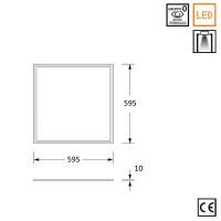 Novalux Panel Simply EVO 37W LED 3250lm 600x600mm 3000K Diffuse