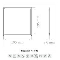 Lampo Panel 40W LED 3200lm 600x600mm 4000K Neutral White Power