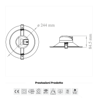 Lampo Faro da incasso LED Tondo SYDNEY TRICOLOR 25W
