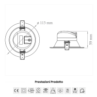 Lampo Faro da incasso LED Tondo SYDNEY TRICOLOR 10W Lampo Faro da incasso LED Tondo SYDNEY TRICOLOR 10W