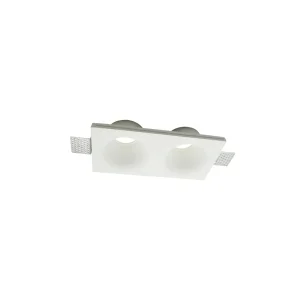 Lampo double round flared recessed plaster spotlight