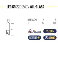 Bot Lighting Shot COB Led G9 In Vetro 2W 200lm 230V Lampadina A