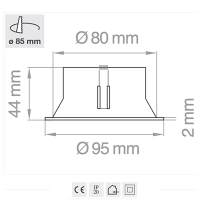Lampo White Gu10 Adjustable Round Recessed Downlight For LED Lampo White Gu10 Adjustable Round Recessed Downlight For LED