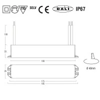 Alvit Power Supply For LED 25W 24V Dimmable DALI Waterproof IP67