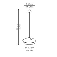 Zafferano Pina Pro LED Lampada A Batteria Dimmerabile