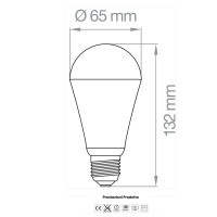 Lampo A65 DROP Bulb LED E27 18W 230V 2000lm Compact