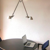 Artemide Tolomeo Sospensione Due Bracci Colore Alluminio By