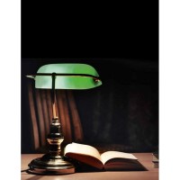 Perenz Table Desk Lamp 4807V 4807 Green and Brass Churchill