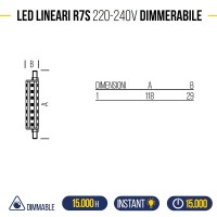 Bot Lighting Shot 15W Linear R7S LED Bulb 2000lm Dimmable