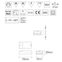 Qlt Nice303 compact Led Controlgear 1-3 led 700mA Alimentatore