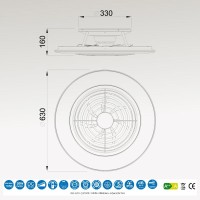Mantra Alisio LED Ventilatore e Plafone da Soffitto Gestito Da