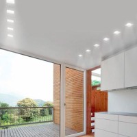 Lampo Faretto GU10 Da Incasso a Soffitto In Gesso Con Vetro