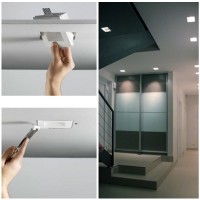 Lampo Faretto GU10 Da Incasso a Soffitto In Gesso Con Vetro