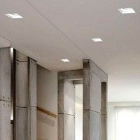 Lampo Ceiling Recessed GU10 Downlight In Plaster Square Flat