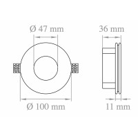 Lampo Faretto GU10 Da Incasso a Soffitto In Gesso Piatto