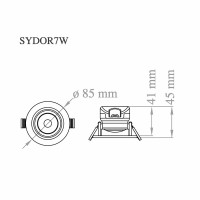 Lampo Sydney Downlight LED 7W White 230V Recessed Adjustable