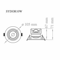 Lampo Sydney Downlight LED 10W White 230V Recessed Adjustable
