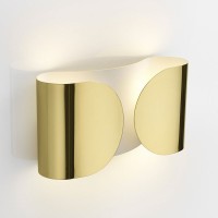 Flos Foglio Applique Wall or Ceiling Lamp Gold 22K by Tobia