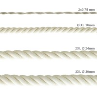 Electric Cable XL Natural Cotton Cord 3x Spiral Braided 300 /