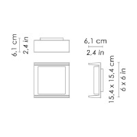 Ai Lati Lights Alu LED 7W Lampada Da Parete Plafoniera Quadrata