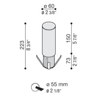 Lombardo Line LED 6.5W IP66 Outdoor Bollard Head For 60mm Pole