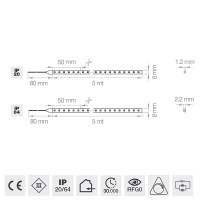 Lampo Strip Striscia LED 2835 60led/m 24V 4.8W/mt Bobina 5