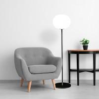 Flos Glo-Ball F2 Media Lampada da Terra In Nero Opaco Diffusore