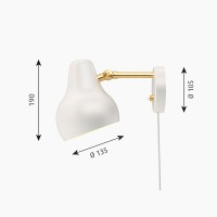 Louis Poulsen VL38 Adjustable Wall Lamp In Brass By Vilhelm