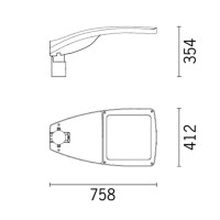 IGuzzini Wow LED on pole 758x415mm Street or Urban Lighting For