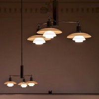 Louis Poulsen PH 2/1 Rigid Triple Suspension in Blown White