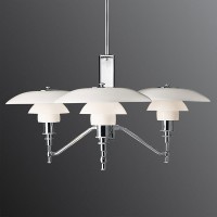Louis Poulsen PH 2/1 Rigid Triple Suspension in Blown White