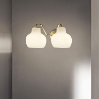 Louis Poulsen VL Ring Crown Wall Double Lamp In Opal Glass And
