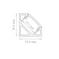 Lampo Aluminum Angular Surface Profile Kit 2 Meters For Strip