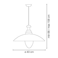 Ideal Lux Fiordi SP1 60W E27 Suspension Pendant Lamp Vintage