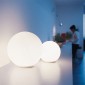 Artemide Dioscuri Spherical Table Lamp In Steel And White Blown