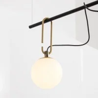 Artemide Nh S3 2 Arms Multiple Pendant Lamp Glass And Brass Artemide Nh S3 2 Arms Multiple Pendant Lamp Glass And Brass