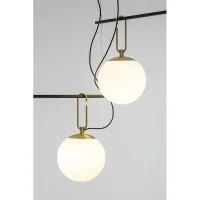 Artemide Nh S3 2 Arms Multiple Pendant Lamp Glass And Brass Artemide Nh S3 2 Arms Multiple Pendant Lamp Glass And Brass