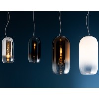 Artemide Gople Suspension Pendant Lamp LED Dimmable In Glass