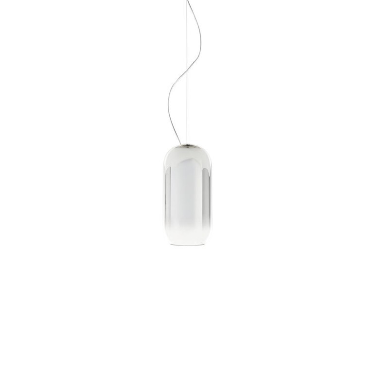 Artemide Gople Mini Suspension Pendant Lamp Led Dimmable In Glass And Aluminum Diffusione Luce Srl