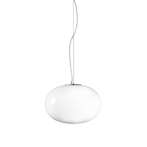 Oluce Alba 465 Suspension Lamp With Diffused Light In Opal