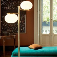 Oluce Alba 383 Double Dimmable Floor Lamp With Diffused Light