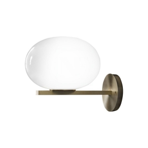 Oluce Alba 176 Wall Lamp With Diffused Light In Opaline Blown